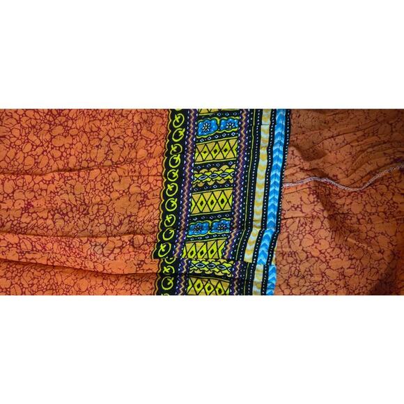 Advance Apparel Vintage women's sundress strapless orange One Size beachy boho - Picture 8 of 9